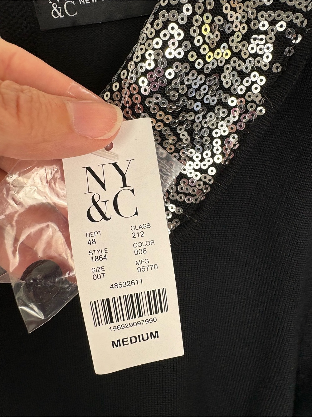 Twee Black Sweater Top Sequin Peter Pan Collar Medium Tags Indie Sleaze Mod - Picture 5 of 11
